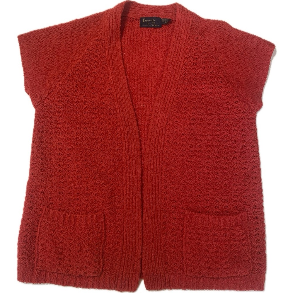 Vintage Bonnie Lee Leroy Cherry Red knit Sweater
